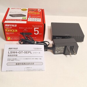 BUFFALO スイッチングハブ バッファロー 5ポート Giga BK　LSW4-GT-5EPL