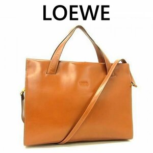 LOEWE ロエベ レザー 2WAY トートバッグ ショルダーブラウン系 4052