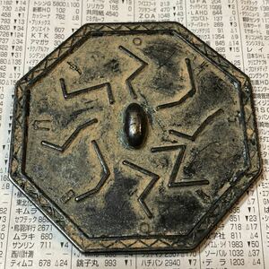 時代物　青銅器　銅鏡　出土品　八菱形 古玩 縁起物　銅鈕 インテリア