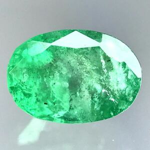 (天然エメラルド0.533ct)a約6.0×4.2mmソーティング付 ルース 裸石 宝石 ジュエリーjewerly emerald i