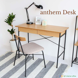 デスク 幅100センチ 奥行45センチ ナチュラル 在宅勤務に パソコンデスク anthem Desk アンセム ANT-2459NA