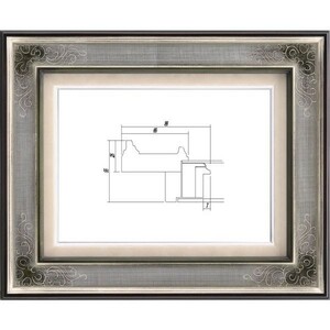油絵/油彩額縁 木製フレーム 高級額縁 アクリル付 7102 サイズ F10号 シルバー