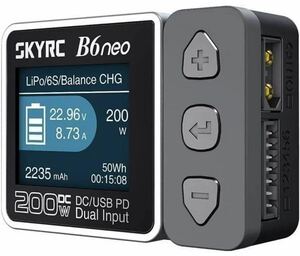 【即決価格 No.4】SkyRC社製『B6neo』 200W多機能充電器 XT60+Type-C入力 1S~6Sバランスチャージャー 放電器 NiMH NiCD LiHV NiCd Li-ion 