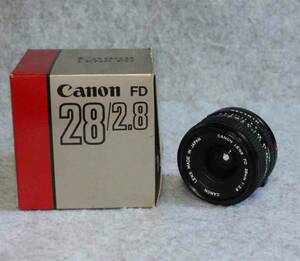 [is358]キャノン　レンズ FD 28mm f2.8　canon FD LENS 広角　大口径　単焦点　箱付き