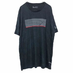 UNDER ARMOUR 半袖 プリントTシャツ XL ブラック グレー レッド アンダーアーマー ロゴ 古着卸 アメリカ仕入 a508-5583