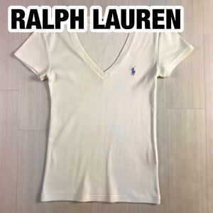 RALPH LAUREN ラルフローレン 半袖Tシャツ レディースサイズ S 生成り 刺繍ポニー