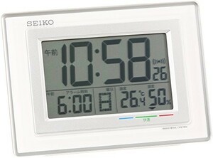 セイコー クロック 目覚まし時計 電波 デジタル カレンダー 快適度 温度 湿