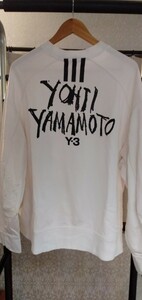 Y-3　Yohji yamamoto スウェット　Signature バックプリント 白　希少