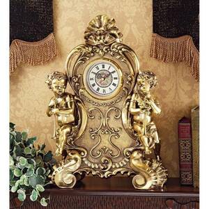 聖レミーのケルビム(智天使)置時計置物 彫像 クロック彫刻/ マントルピース 貴賓室 (輸入品