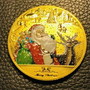 外国古銭 アメリカ　クリスマス　新年記念　記念メダル 大型金貨 カプセル付き