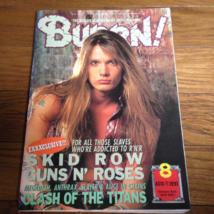 デッドストック シンコーミュージック BURRN! 1991年8月号 SKID ROW GUNS N