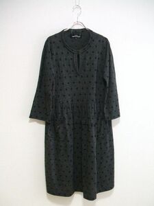 tricot COMME des GARCONS AD2009 サイズS ドット柄ロングワンピース グレー ブラック トリココムデギャルソン 2-0211T 189624