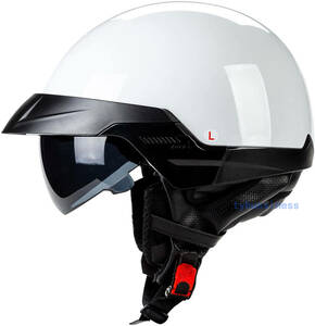 軽量 半帽ヘルメット ハーフヘルメット レトロ ハーフ ジェット 半キャップ バイクヘルメット メンズ レディース 耐衝撃性 男女兼用XL