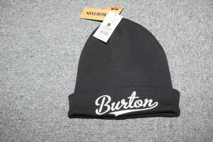 未使用　黒　バートン　Burton　ロゴ刺繍　ニット帽　スキー　スノーボード　送料無料即決　ビーニー　ニットキャップ