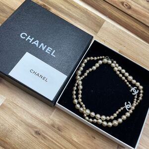 【ヴィンテージ】CHANEL シャネル ネックレス パールネックレス アクセサリー ココマーク ヴィンテージ ロングパールネックレス