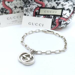 【送料無料】 美品 GUCCI グッチ インターロッキング G シルバー ブレスレット Ag925 SV 17 HJ42