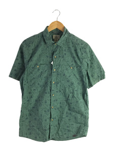 L.L.Bean◆21SS/オッタークリフシャツ/半袖シャツ/S/コットン/グリーン/総柄/510832