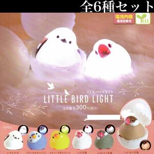 ■送料無料■ リトルバードライト 全6種セット /シマエナガ/パイド/ルチノー/セキセイインコ/文鳥/小鳥/とり/※たまごカプセル無し※