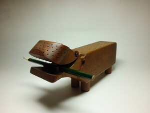 北欧　デンマーク　カイボイスン　カバ人形（ペンホルダー）　オリジナル！KAY BOJESEN　wood Hippo　鉛筆立て　事務所　ビンテージ　書斎