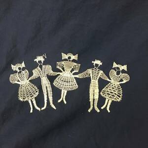 [雑貨] 手刺繍「男女/踊り：約13×30cm 飾り物」ボビンレース 完全手縫い作品 アート作品・インテリア等に 美しいハンドメイド 手作り n149