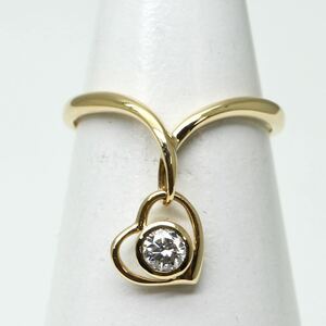 ◆K18 天然ダイヤモンド リング◆M 約2.0g 約9号 0.12ct diamond ring指輪 EB0/EB0