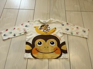 【moujonjon】おさるプリント長袖Tシャツ90☆ムージョンジョンキッズベビー