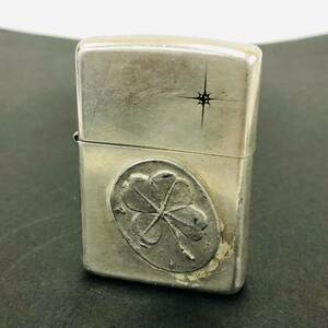 Zippo ジッポー STERLING スターリング 2002年 フラワー 花 葉っぱ 四葉 火花ok 現状品 B3