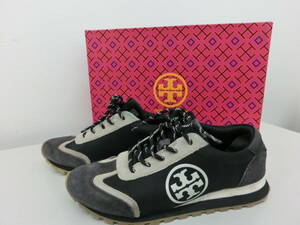 ★USED【TORY BURCH】トリーバーチ　スウェードスニーカー★箱入り/ブラック/サイズ22.5cm