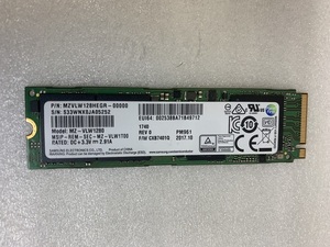 NVMe PCIe SSD128GB SAMSUNG MZ-VLW1280 MZ-NVMe M.2 SSD128GB MGF 2280 中古動作品