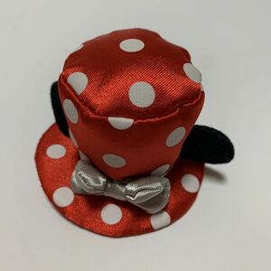 ディズニー ミニーちゃん ヘアピン 赤 帽子 ハット リボン付 Disney RED 髪飾り 水玉模様 Minnie ドット TDL コスプレ パルパルーザ hat 