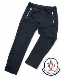 正規品 MONCLER PANTALONE ワッペンロゴ スウェットパンツ モンクレール SWEAT PANTS ジョガーパンツ ネイビー トリコロールタグ M JK-14