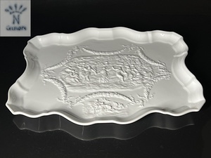 【瑞】リチャードジノリ カポディモンテ ホワイト　飾り皿　幅：３９ｃｍ