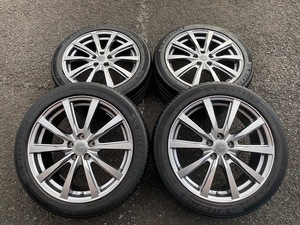 プリウスなどに GRASS 7J‐17インチ ET48 PCD100-5穴 215/45R17 プライマシー4 ウィッシュ、インプレッサ、レガシィ、カルディナ