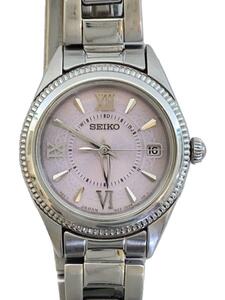 SEIKO◆ソーラー腕時計/アナログ/ステンレス/パープル/シルバー/1B22-0BZ0/電波時計/TISSE