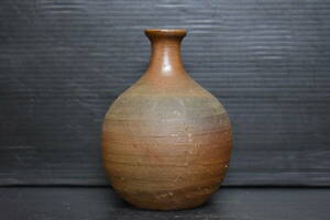 うぶ品　時代物　人間国宝　伊勢崎淳　備前焼　徳利　酒器　古美術品