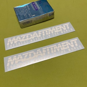 2枚セット 小●V3 ■MazdaFitment.com■抜きステッカー 白　USDM デミオ アクセラ アテンザ cx3 cx5 mpv プレマシー マツダフィットメント