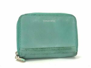 1円 TIFFANY＆Co ティファニー レザー コインケース コインパース 小銭入れ カード入れ レディース ティファニーブルー AW4634