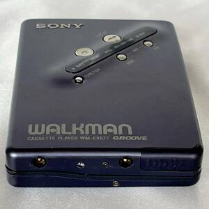 【ジャンク品】SONY WM-EX677 ネイビー　カセット プレーヤー ウォークマン　ソニー CASSETTE WALKMAN