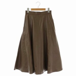 トッカ TOCCA LAVENDER Eco Leather Skirt エコレザースカート フレア ロング フェイクレザー 0 茶 ブラウン /DF ■OS ■SH レディース