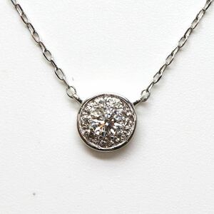 ◆K18 天然ダイヤモンドネックレス◆M 約0.9g 約40.5cm diamond necklace jewelry ジュエリー　DH6/DH6