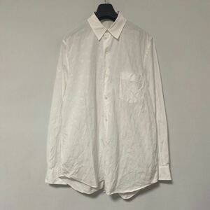 美品 90 年代 COMME des GARCONS SHIRT アシンメトリー ほつれ 加工 ドット ホワイト シャツ M コムデギャルソン アーカイブ