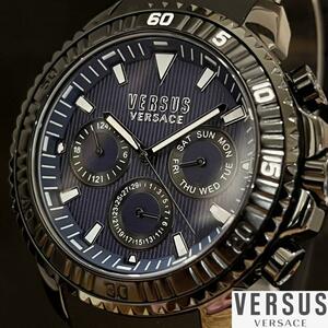 【激レア】Versus Versace/ベルサス ベルサーチ/メンズ腕時計/プレゼントに/ヴェルサス ヴェルサーチ/男性用/ブラック.ブルー色/希少