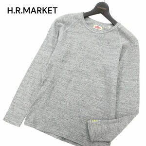 H.R.MARKET ハリウッドランチマーケット 通年 長袖 H刺繍★ カットソー ロンTシャツ Sz.2　メンズ グレー ハリラン 日本製　C4T02684_3#C