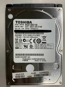 使用時間 2373時間 正常 TOSHIBA MQ01ABD100 1000GB 1TB n20240514-11