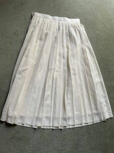 blancvert ブランベール　オフホワイト　ロング プリーツスカート Mサイズ　日本製　ポリエステル100