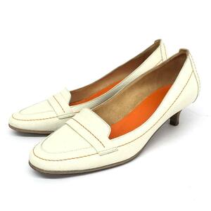 良好◆HERMES エルメス パンプス 35◆ ホワイト レザー レディース 靴 シューズ shoes