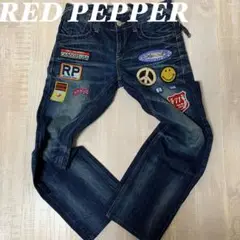 【超豪華 インパクト抜群】RED PEPPER ワッペン デニム パンツ