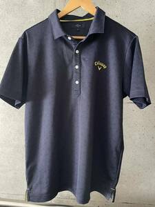 CALLAWAY キャロウェイ ポロシャツ ネイビー ロゴ刺繍 ゴルフ 2Lサイズ XLサイズ半袖 メンズ