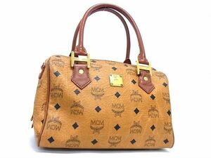 1円 ■極美品■ MCM エムシーエム モノグラム ヴィセトス柄 レザー ハンドバッグ トートバッグ レディース ブラウン系 FC1424