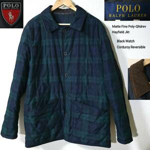 完売モデル ポロ ラルフローレン POLO Ralph Lauren キルティングジャケット ブラックウォッチ チェック コーデュロイ リバーシブル 2021